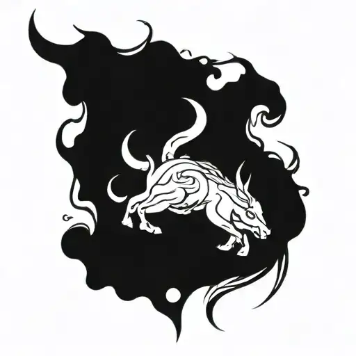 Zodiac Sign Symbol Capricorn With Taurus