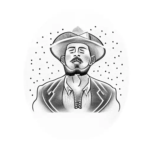 Man With Sombrero Holding A Guitar