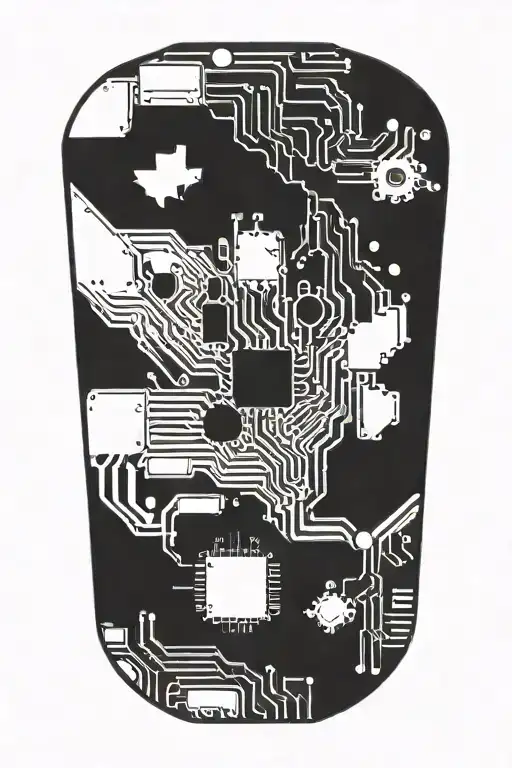 A Minimalist Tattoo Of A Computer Chip With The Outline Of Texas Subtly Incorporated