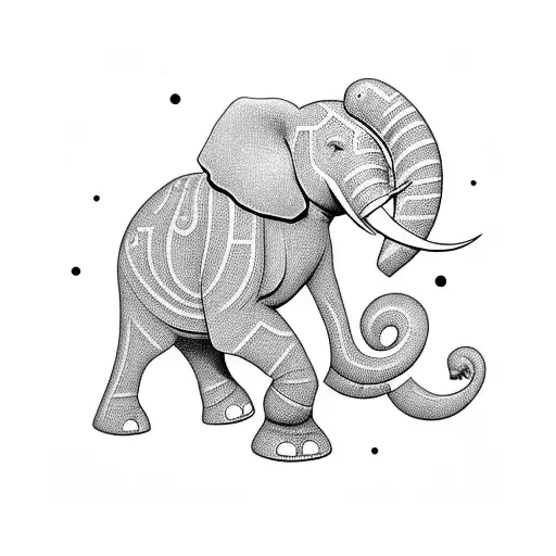 Elephant Silhouette With Anouk And Gloria In Morse Code