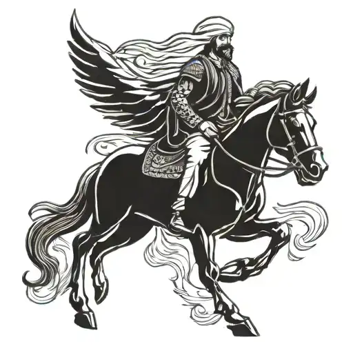 Sultan Baybars Riding Pegasus Horse