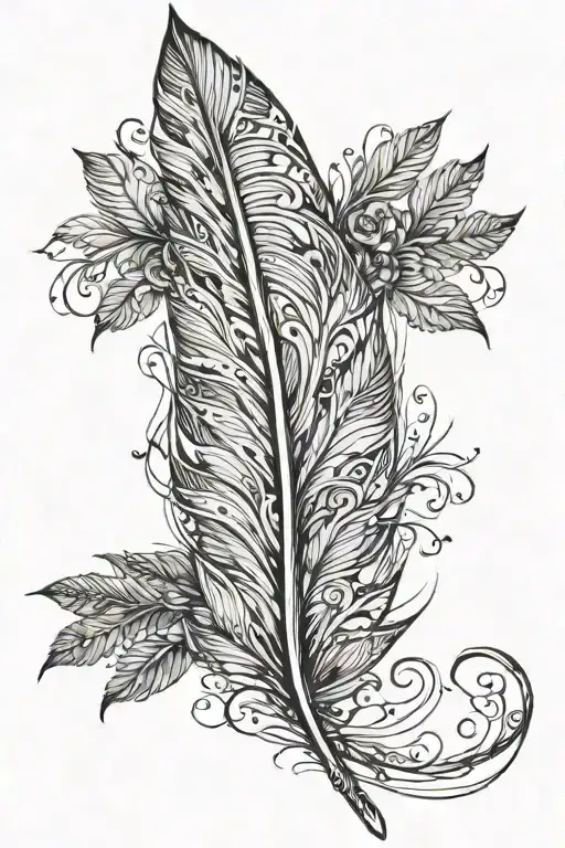 Black Swan Feather And Unalome