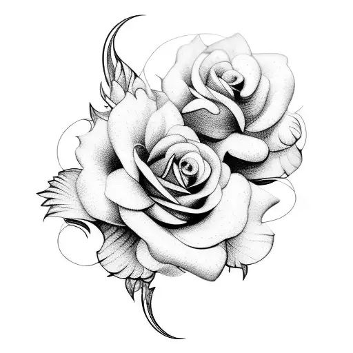 Flowers With Angel For Sleeve