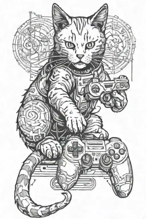 Cat Playing Video Games