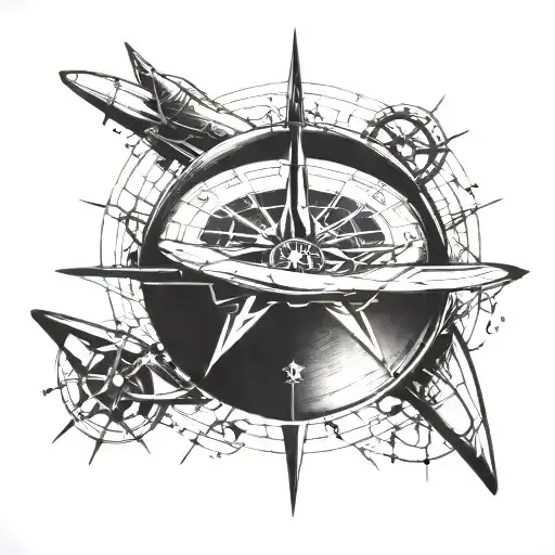 Airplane Instrument Compass Rose