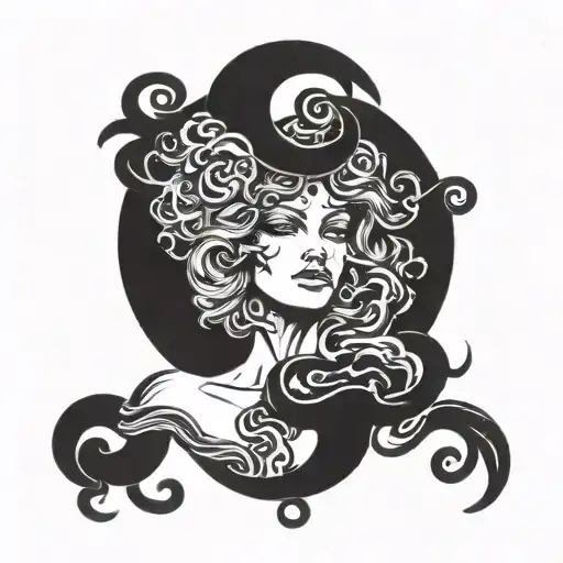 A Powerful Medusa Design Intertwined With Symbols Of Women's Rights Activism