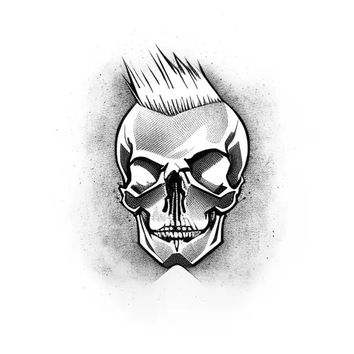 A Skull With A Punk Mohawk Hairstyle