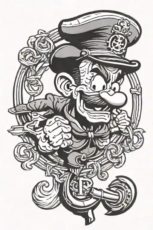 Popeye With Navy Anchor