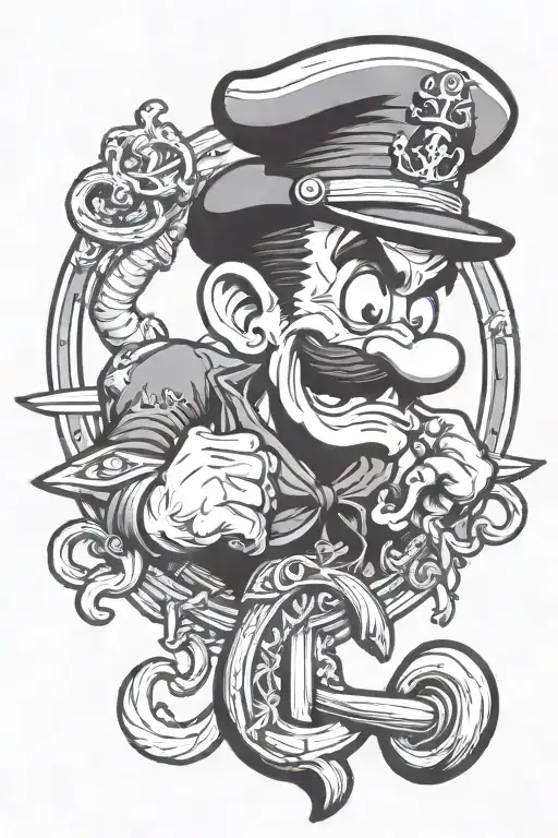 Popeye With Navy Anchor