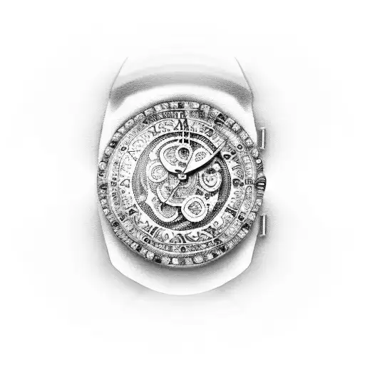 Rosary Necklace Wraped Around A Watch With Roses In The Background