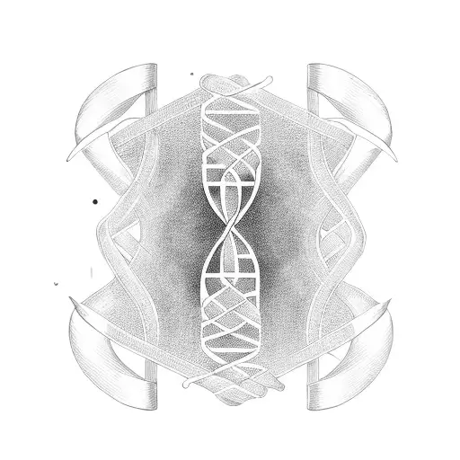 Dna Ribbon Within Hourglass