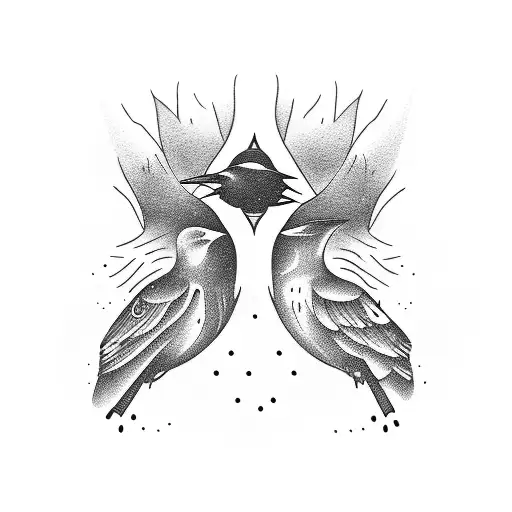 A Guitar Composed Of Crows In A Wonderland Setting