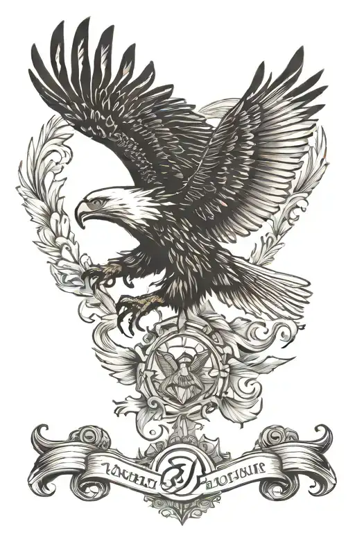 Memorial Tattoo For Dad With Eagle Flying