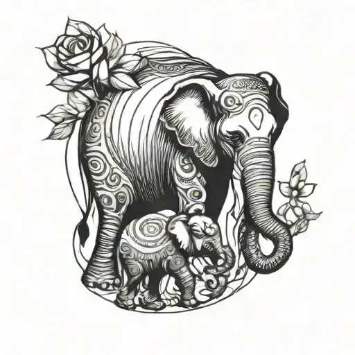 Elephant And Motherhood Symbolic