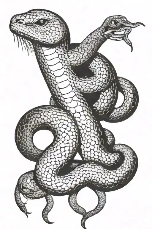 Snake And Rabbit On Background