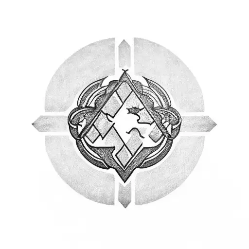 Barbados Symbol With Pretty Design Around It