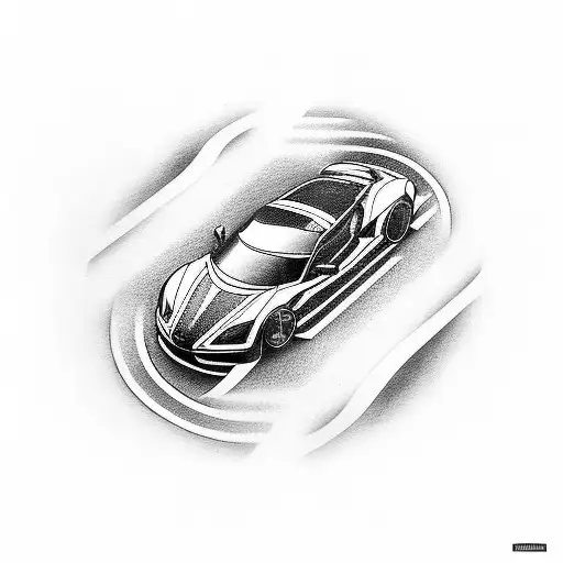 A Sleek And Powerful Sports Car Racing Through A Winding Track