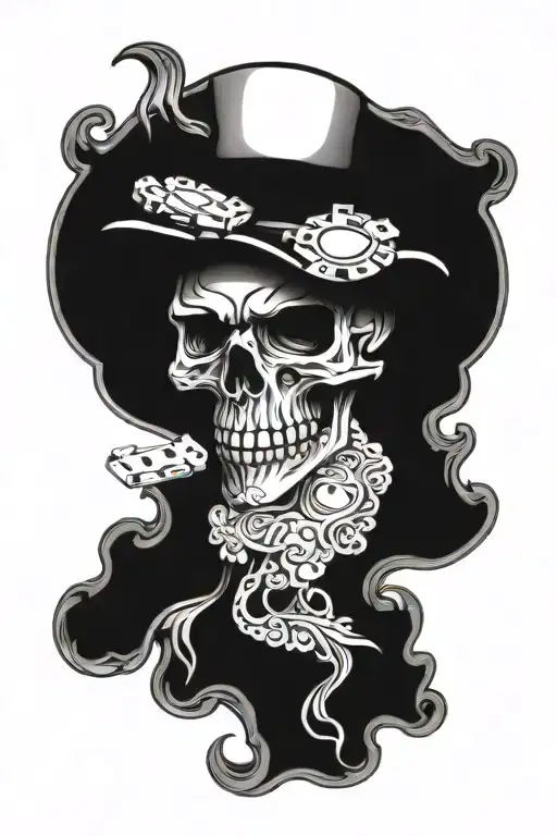 Gambling Skull Card Featuring