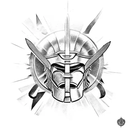 Spartan Walking Towards Sun Beams