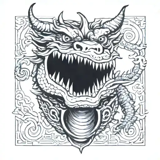 Incorporate A Balaclava Into A Traditional Japanese-style Dragon Tattoo Design