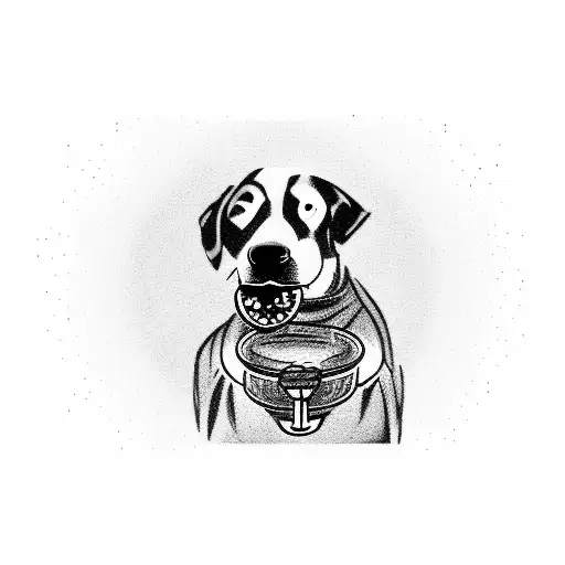 The Silhouette Of The Head Of A Dog Smoking From A Pipe In Its Mouth