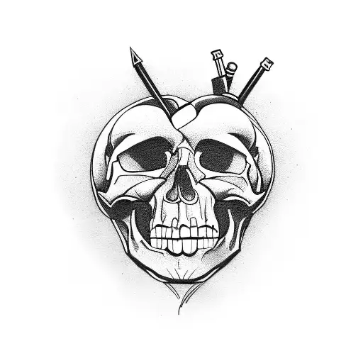 Combine A Heart And A Skull Into A Single Design