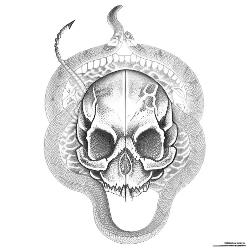 Dagger In Snake Skull From Top Down
