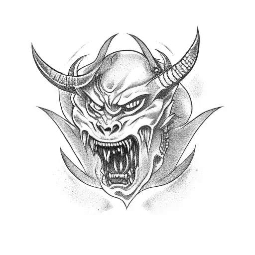 Demon With Large Fangs On A Hill