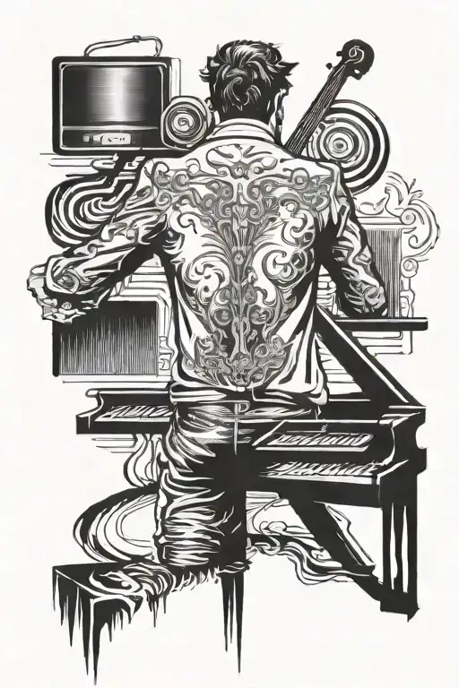 Rear View Of A Standing Music Maestro