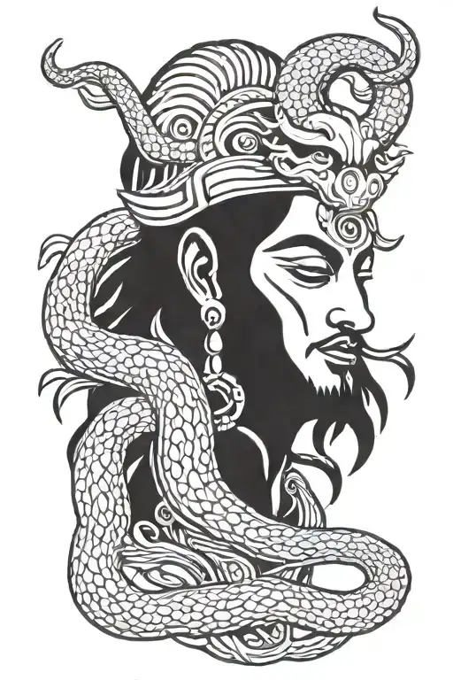 Aesthetic Shiva With Snake