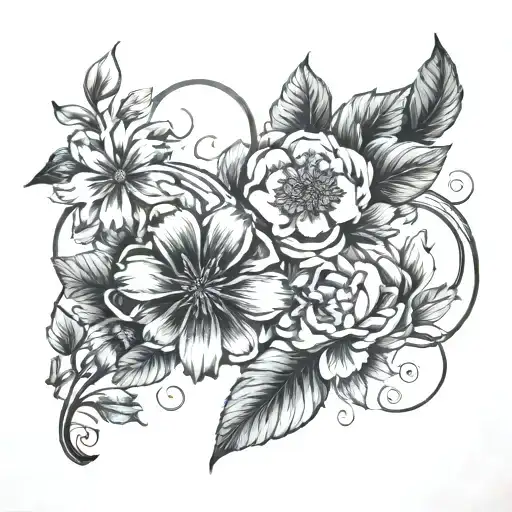 Infinity Symbol Intertwined With November And March Birth Flowers