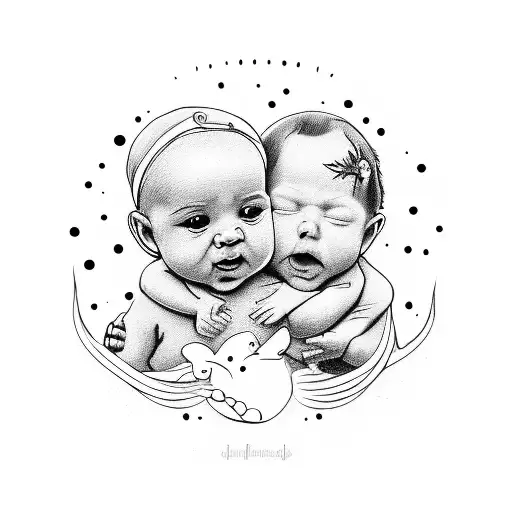 A Heartwarming Depiction Of A Baby Girl Being Cradled By Loving Hands