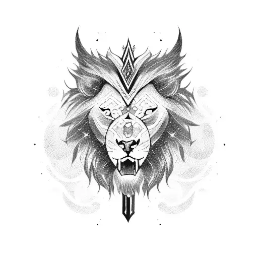 Mystic Warrior Wielding A Lion-headed Sword