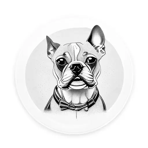 A Boston Terrier Dog Sitting On A Pottery Wheel