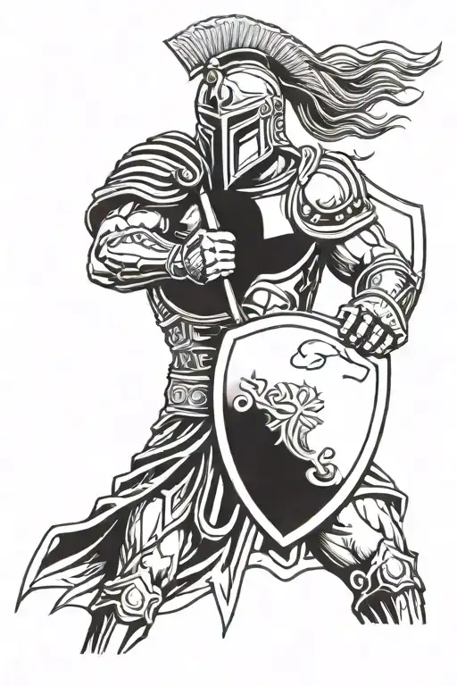 300 Spartan Warrior Holding A Shield