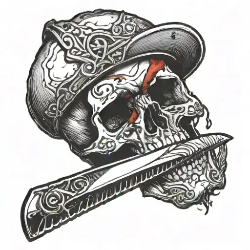Skull Knife Blood
