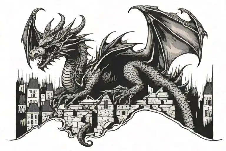 Dragon On City Walls
