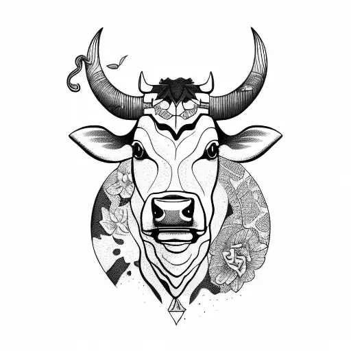 Cow With Leo Tatoo