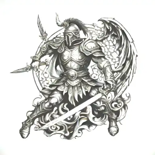 Roman Soldier Slaying Demon