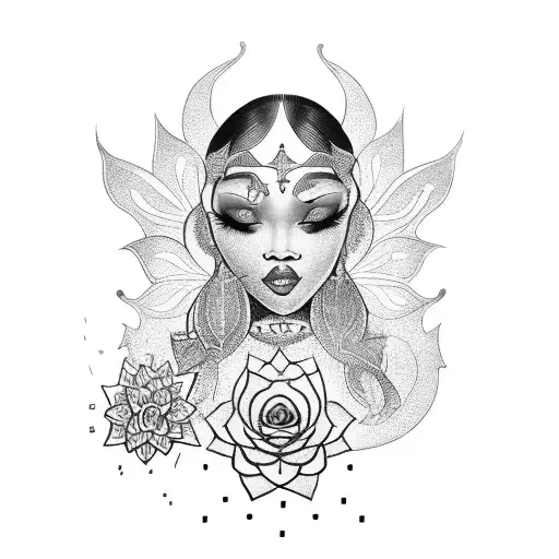 Devine Black Earthy Goddess With Lotus