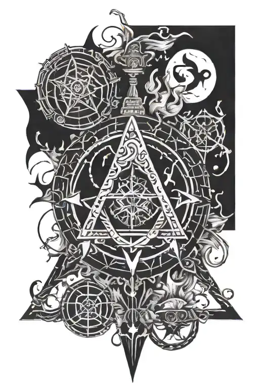 Witchy Darklettering Occult Symbols