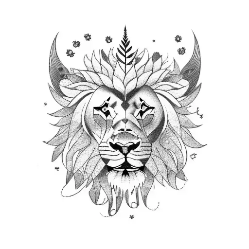 Griller Surrounded By Country Flowers And A Lion