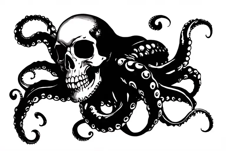 Octopus With Skull For A Head