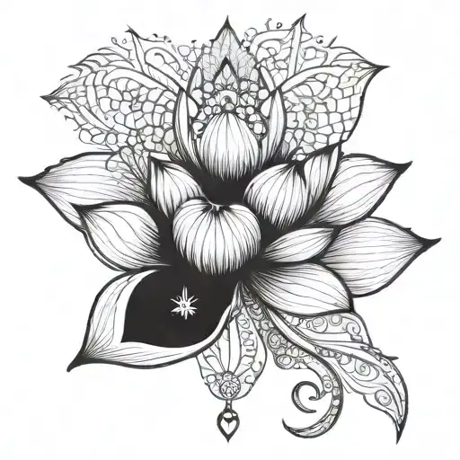 Lotus Flower Made Of Intricate Jewelry Pieces