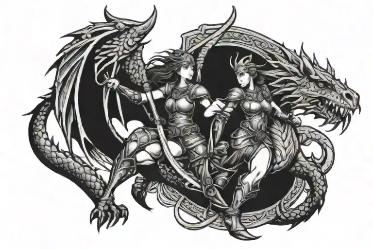 Valkyrie With A Dragon