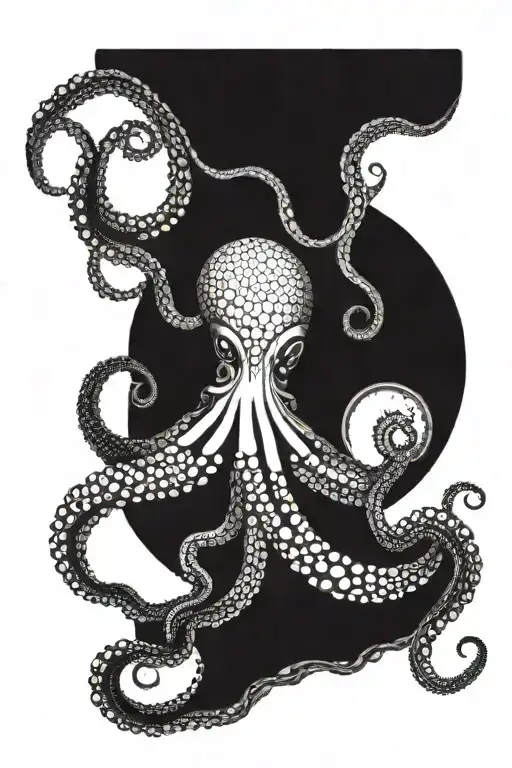 Octopus Playing With A Circle Above It