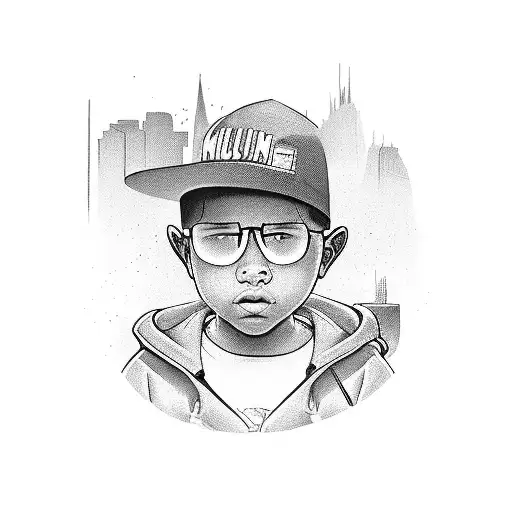 A Gangsta Kid And Behind Of Him A City With Skyscanners