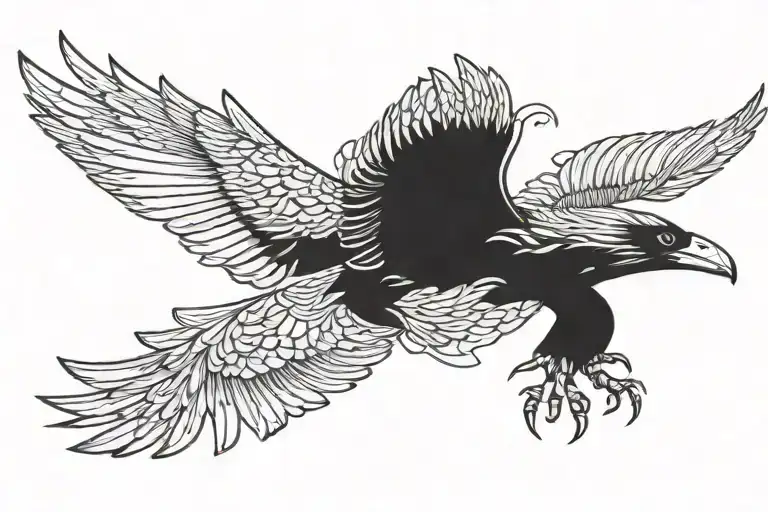 Nordic Raven Flying