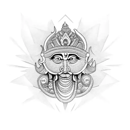 Combine The Hindu God With A Maori Design