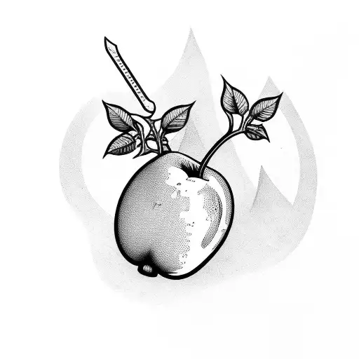 Cute Pear Holding A Sword
